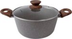 Jogo de Panelas Mimo Style 10 Peças Indução Grafite Bambu com antiaderente e tampas de vidro para cozinha prática e elegante - Imagem 4