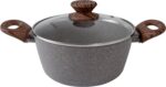 Jogo de Panelas Mimo Style 10 Peças Indução Grafite Bambu com antiaderente e tampas de vidro para cozinha prática e elegante - Imagem 5