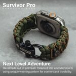 KORDIZ Survivor Pro: pulseira Paracord premium para Apple Watch, com manilha ajustável em aço inoxidável e alta segurança. - Imagem 2