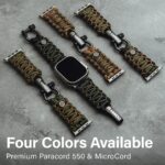 KORDIZ Survivor Pro: pulseira Paracord premium para Apple Watch, com manilha ajustável em aço inoxidável e alta segurança. - Imagem 9
