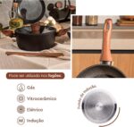 Brinox Ceramic Life Sirius 6 Peças: antiaderente cerâmico, compatível com indução e ideal para cozinhar com menos óleo. - Imagem 3