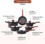 Brinox Ceramic Life Sirius 6 Peças: antiaderente cerâmico, compatível com indução e ideal para cozinhar com menos óleo. - Imagem 4