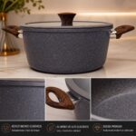 Jogo de Panelas Verona 5 Peças: antiaderente cerâmico, compatível com indução e fácil de limpar para sua cozinha. - Imagem 4