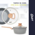 Conjunto de Panelas Oster Marble Edition 5 Peças: antiaderente cerâmico, cozinha mais saudável e fácil de limpar. - Imagem 7