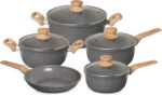 Conjunto de Panelas Oster Marble Edition 5 Peças: antiaderente cerâmico, cozinha mais saudável e fácil de limpar. - Imagem 9