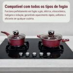 Jogo de Panelas 18 Peças Cerâmica Antiaderente com temporizador: cozimento preciso, saudável e compatível com todos os fogões. - Imagem 3