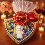 Cesta de Chocolate Lacta Coração com Coelhinho: 15 chocolates sortidos, presente romântico e premium para datas especiais. - Imagem 5