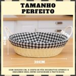 Cesto de Pão com Alça UpShop: organize e sirva com praticidade, charme e tecido removível para sua mesa posta. - Imagem 6