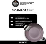Brinox Jogo de Panelas 8 Peças Ceramic Life Smart Plus Preto: antiaderente cerâmico saudável, prático e fácil de limpar. - Imagem 7