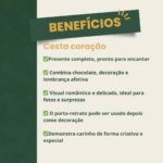 Cesta de Presente Romântica Coração com Chocolates para Casal, pronta para presentear com laço, porta-retrato e MDF resistente. - Imagem 5