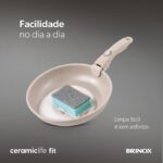 Jogo de Panelas Brinox Ceramic Life Fit 10 Peças Areia: antiaderente, cabo removível e empilhável, ocupa menos espaço e vai ao forno. - Imagem 5