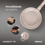 Jogo de Panelas Brinox Ceramic Life Fit 10 Peças Areia: antiaderente, cabo removível e empilhável, ocupa menos espaço e vai ao forno. - Imagem 6