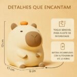 Luminária LED Capivara de Silicone USB-C: luz noturna RGB ao toque, recarregável e ideal para quartos infantis. - Imagem 3