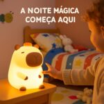 Luminária LED Capivara de Silicone USB-C: luz noturna RGB ao toque, recarregável e ideal para quartos infantis. - Imagem 4
