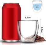 Conjunto com 6 Xícaras de Vidro 80ml Parede Dupla em Borossilicato: resistente, térmico e elegante para café, chá e presente sofisticado. - Imagem 7