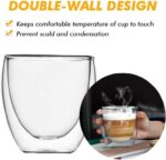 Conjunto com 6 Xícaras de Vidro 80ml Parede Dupla em Borossilicato: resistente, térmico e elegante para café, chá e presente sofisticado. - Imagem 9