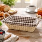 Cesta Pão Retangular com Forro Removível: prática, charmosa e ideal para mesa posta, café da manhã e organização. - Imagem 9