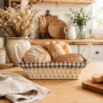 Cesto de Pão Café da Manhã com Forro Removível: elegante, prático e ideal para servir pães, frutas e mesa posta. - Imagem 4