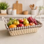 Cesto de Pão Café da Manhã com Forro Removível: elegante, prático e ideal para servir pães, frutas e mesa posta. - Imagem 7