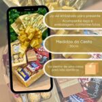 Cesta de Chocolate em Coração: presente perfeito com chocolates Lacta, Nestlé, Kit Kat e Ferrero Rocher, laço e cartão personalizado. - Imagem 5