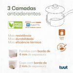 Jogo de Panelas Tuut Marble 8 peças: antiaderente cerâmico, compatível com indução e fácil de limpar. - Imagem 3