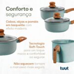 Jogo de Panelas Tuut Marble 8 peças: antiaderente cerâmico, compatível com indução e fácil de limpar. - Imagem 4