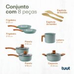 Jogo de Panelas Tuut Marble 8 peças: antiaderente cerâmico, compatível com indução e fácil de limpar. - Imagem 8