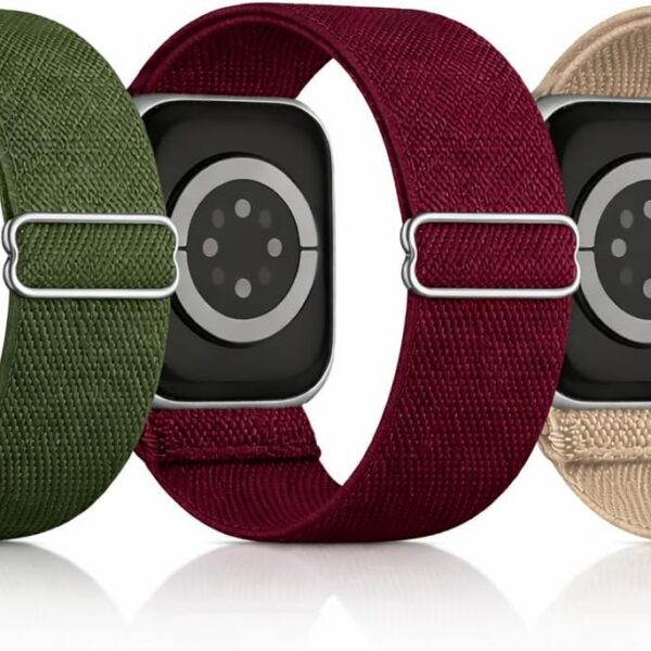 Kit 3 Pulseiras Nylon Elástico para Apple Watch: conforto, ajuste perfeito e compatibilidade com séries 1 a 11.