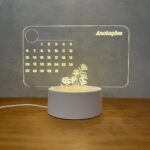 Luminária 3D calendário de Escrever tipo Lousa em acrílico com caneta: decoração interativa, prática e criativa para presentear. - Imagem 3