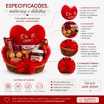Cesta do Dia dos Namorados: presente romântico completo para surpreender quem você ama com carinho e chocolates. - Imagem 6