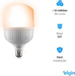 Lâmpada Inteligente Elgin 20W RGB Wi-Fi: controle por voz, 16 milhões de cores e compatível com Alexa e Google Home - Imagem 4