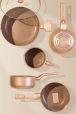 Conjunto Mimo Style Sartin Cook Champanhe 7 peças: antiaderente, elegante e ideal para fogão a gás e elétrico. - Imagem 4