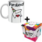 Caneca de Aniversário Flork Meme 325 ml de porcelana com caixinha: presente criativo, premium e seguro para micro-ondas. - Imagem 3