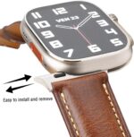Pulseira de couro vintage Gomvadr para Apple Watch: estilo clássico, conforto premium e compatibilidade ampla. - Imagem 5
