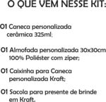 Kit Caneca e Almofada Flork Meme Aniversário: presente criativo e completo com caneca 325ml, almofada e sacola Kraft. - Imagem 6