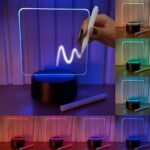 Luminária Lousa Mágica LED 7 Cores: decoração vibrante com espaço para recados e efeito 3D encantador. - Imagem 5