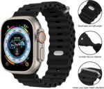 Pulseira BHUIJIC Ocean para Apple Watch Ultra: silicone ajustável, confortável e com fivela de metal. - Imagem 3