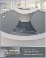 Conjunto de Panelas BLACK+DECKER 5 Peças Ceramic Pro: antiaderente, compatível com indução e tampas de vidro, ideal para sua cozinha. - Imagem 5