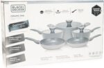 Conjunto de Panelas BLACK+DECKER 5 Peças Ceramic Pro: antiaderente, compatível com indução e tampas de vidro, ideal para sua cozinha. - Imagem 9