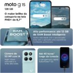 Motorola Moto g15: 50MP com IA, Night Vision, 12GB RAM Boost, bateria 5200 mAh e tela FHD+ 6.7" com NFC. - Imagem 3