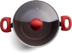 Jogo de Panelas 5 Peças Ceramic Life Optima Brinox Vermelho Carmin: antiaderente cerâmico, fundo de indução e fácil limpeza. - Imagem 3