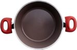 Jogo de Panelas 5 Peças Ceramic Life Optima Brinox Vermelho Carmin: antiaderente cerâmico, fundo de indução e fácil limpeza. - Imagem 4