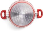 Jogo de Panelas 5 Peças Ceramic Life Optima Brinox Vermelho Carmin: antiaderente cerâmico, fundo de indução e fácil limpeza. - Imagem 5