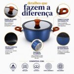 Jogo de Panelas Turim 5 Peças antiaderente cerâmico: compatível com indução, fácil de limpar e ideal para sua cozinha. - Imagem 3