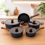 Jogo de Panelas Turim 5 Peças antiaderente cerâmico: compatível com indução, fácil de limpar e ideal para sua cozinha. - Imagem 5