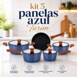 Jogo de Panelas Turim 5 Peças antiaderente cerâmico: compatível com indução, fácil de limpar e ideal para sua cozinha. - Imagem 6