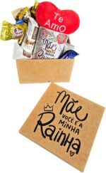 Cesta de Chocolates com Caneca e Chaveiro: presente completo e carinhoso para o Dia das Mães, com caixa MDF, chocolates e amor. - Imagem 6