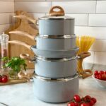 Jogo de Panelas Brinox Ceramic Life 5 Peças Smart Plus: antiaderente cerâmico, fundo de indução e fácil limpeza para cozinhar com mais praticidade. - Imagem 4