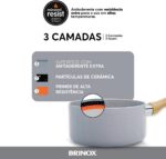 Jogo de Panelas Brinox Ceramic Life 5 Peças Smart Plus: antiaderente cerâmico, fundo de indução e fácil limpeza para cozinhar com mais praticidade. - Imagem 8