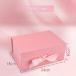 Caixa de Presente Premium Rígida com fecho magnético e fita, luxo reutilizável para presentes e eventos, preta, 24x17x10cm. - Imagem 3